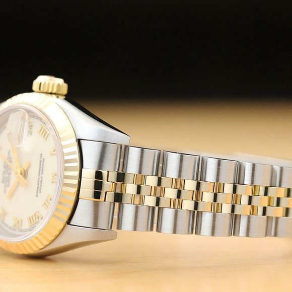 Sale! Rolex Datejust Cream 18k Factory Women's Diamond Watch - Picture 3 of 7